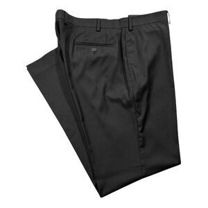 Ralph Lauren Mens Dress Pants 38x32 Black Stretch Straight Flat Front Trousers